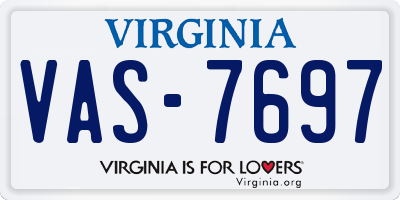 VA license plate VAS7697