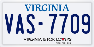 VA license plate VAS7709