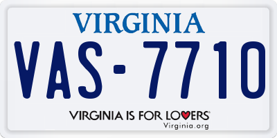 VA license plate VAS7710