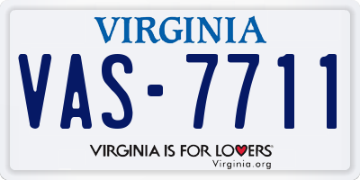 VA license plate VAS7711