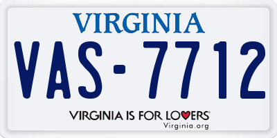 VA license plate VAS7712