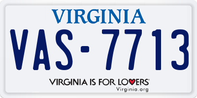 VA license plate VAS7713