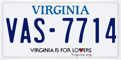 VA license plate VAS7714