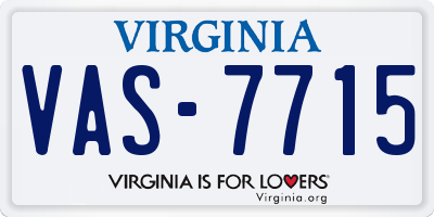 VA license plate VAS7715