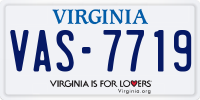 VA license plate VAS7719