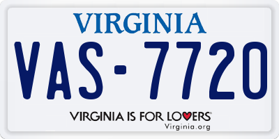 VA license plate VAS7720