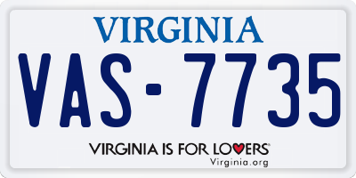 VA license plate VAS7735