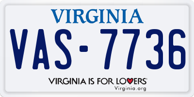 VA license plate VAS7736