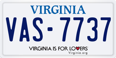 VA license plate VAS7737