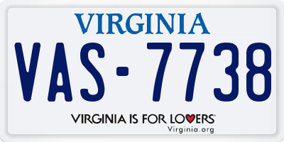 VA license plate VAS7738