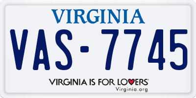 VA license plate VAS7745