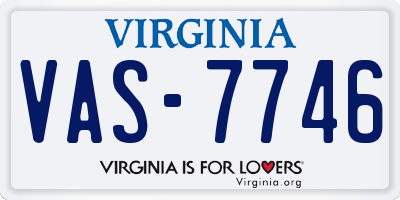 VA license plate VAS7746