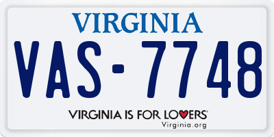 VA license plate VAS7748