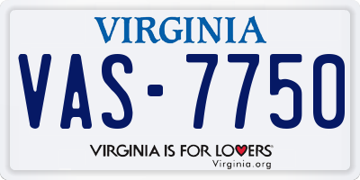 VA license plate VAS7750