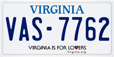 VA license plate VAS7762