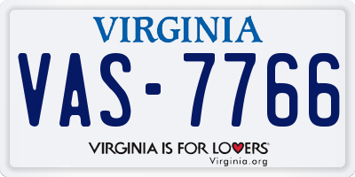 VA license plate VAS7766