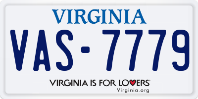 VA license plate VAS7779