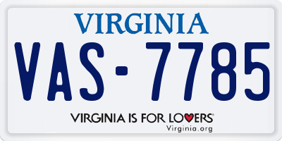 VA license plate VAS7785