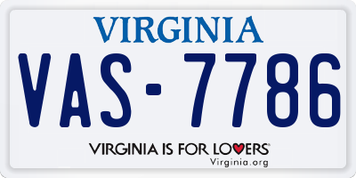 VA license plate VAS7786