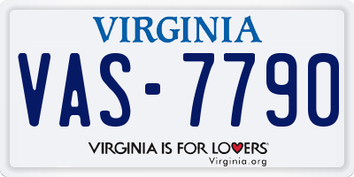 VA license plate VAS7790