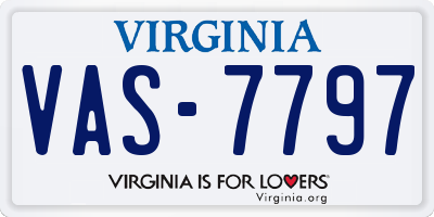 VA license plate VAS7797