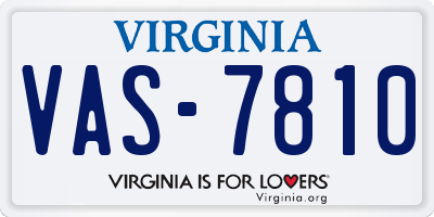 VA license plate VAS7810