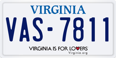 VA license plate VAS7811