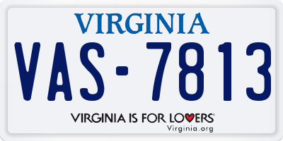 VA license plate VAS7813