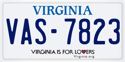 VA license plate VAS7823