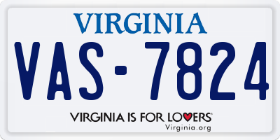 VA license plate VAS7824