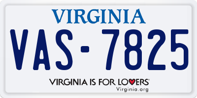 VA license plate VAS7825