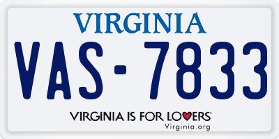 VA license plate VAS7833