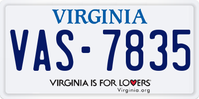 VA license plate VAS7835