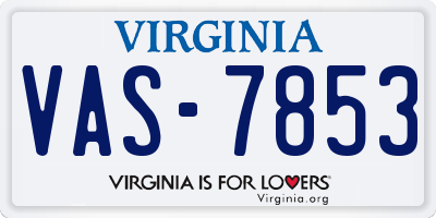 VA license plate VAS7853