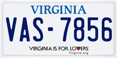 VA license plate VAS7856