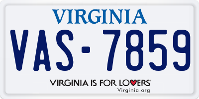 VA license plate VAS7859