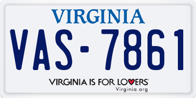 VA license plate VAS7861