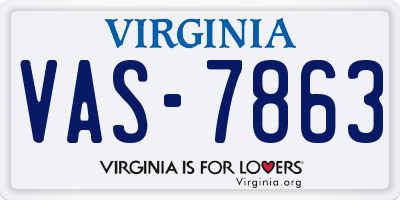 VA license plate VAS7863