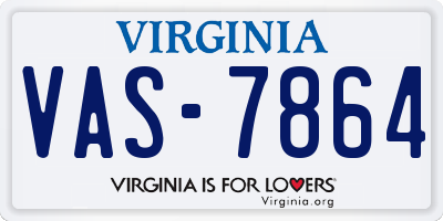 VA license plate VAS7864