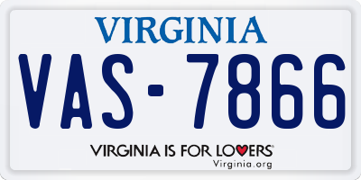 VA license plate VAS7866