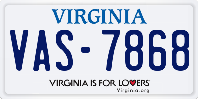 VA license plate VAS7868