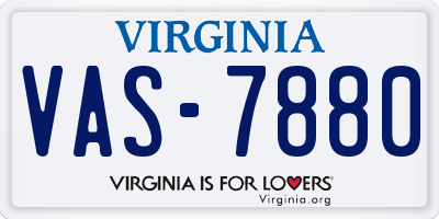 VA license plate VAS7880