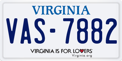 VA license plate VAS7882