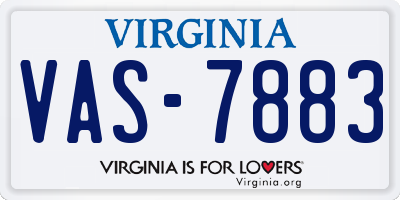 VA license plate VAS7883