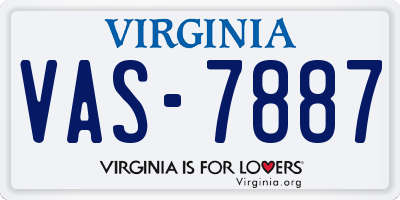 VA license plate VAS7887