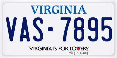 VA license plate VAS7895