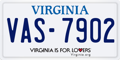 VA license plate VAS7902