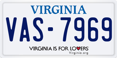 VA license plate VAS7969