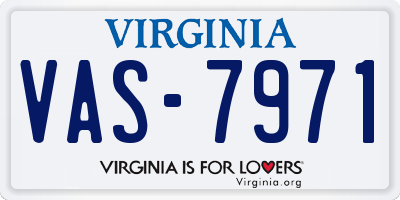 VA license plate VAS7971