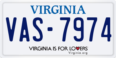 VA license plate VAS7974
